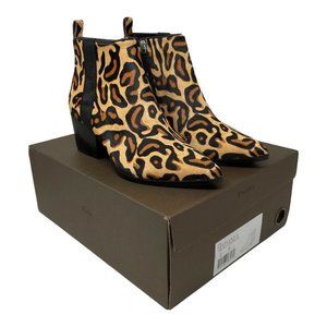Linea Paolo Women's 8 Sevilla II Genuine Calf Hair Leopard Boots Bootie NIB $170